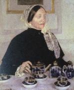 Mary Cassatt lady at the tea table oil